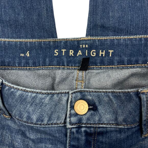 WHBM Tuxedo Mid Rise Straight Leg Crop Jeans Step Hem Med Wash Size 4 - Picture 11 of 12